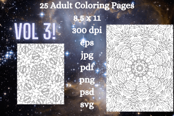 25 Adult Coloring Pages Vol 3 | Graphics & Coloring Pages Amp