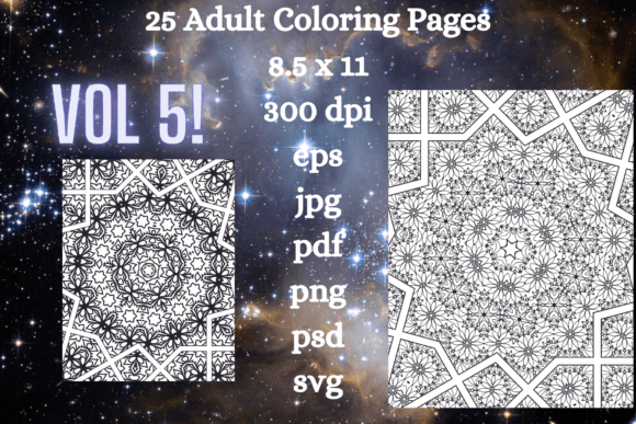 25 Adult Mandala Coloring Pages Vol 5 Graphics Amp Review
