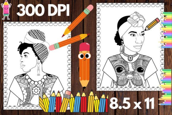 Black Women Fashion Coloring Pages Graphics & Coloring Pages Amp