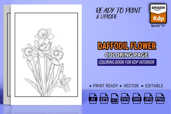 Daffodil Flower Coloring Page and Books: Graphics & Coloring Pages Amp