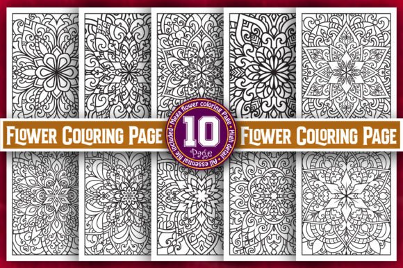 Flower Coloring Book Page Bundle-KDP: Graphics & Coloring Pages Amp
