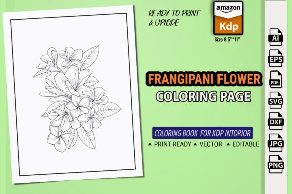 Frangipani Flower Graphics & Coloring Pages Amp