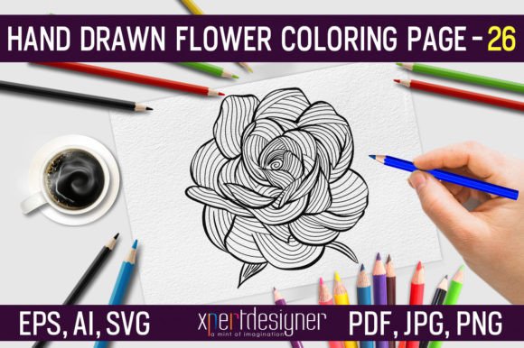 Hand Drawn Flower Coloring Page 26: Graphics for Coloring Pages Amp