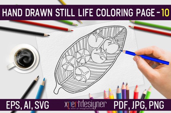 Hand Drawn Still Life Coloring Page 10 Graphics