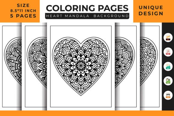 Heart Floral Mandala 04 Graphics & Coloring Pages Amp