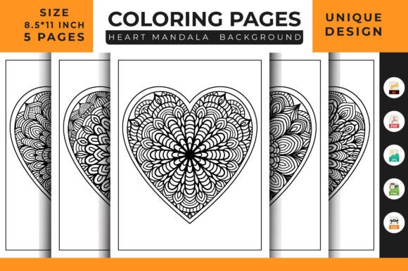 Heart Floral Mandala Coloring Pages 11 Graphics Coloring Amp