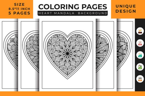 Heart Floral Mandala Coloring Pages 14 Graphics Review