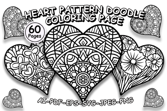 HEART VALENTINE PATTERN COLORING PAGE: Graphics & Coloring Pages Amp