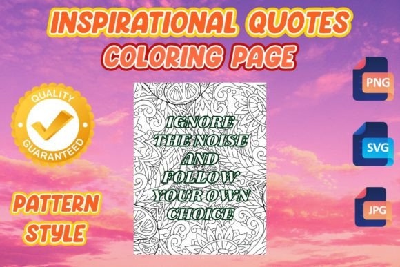 Inspirational Quotes Pattern Coloring 4: Graphics & Coloring Pages Amp