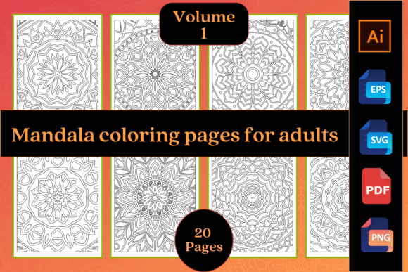 Mandala Coloring Pages for Adults Vol 1: Graphics & Coloring Pages Amp
