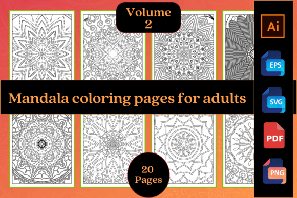Mandala Coloring Pages for Adults Vol 2: Graphics & Coloring Pages Amp