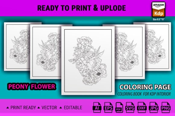 Peony Flower Drawing Graphics & Coloring Pages Amp Review