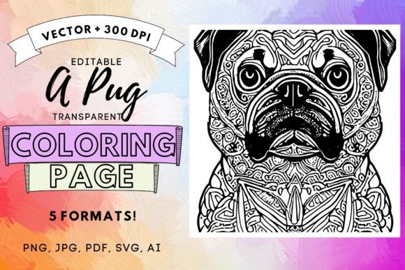 Pug Coloring Page: Graphics & Coloring Pages Amp Review